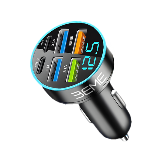 BEME FlashVolt 2C Car Charger PD Fast Charging With Digital Display
