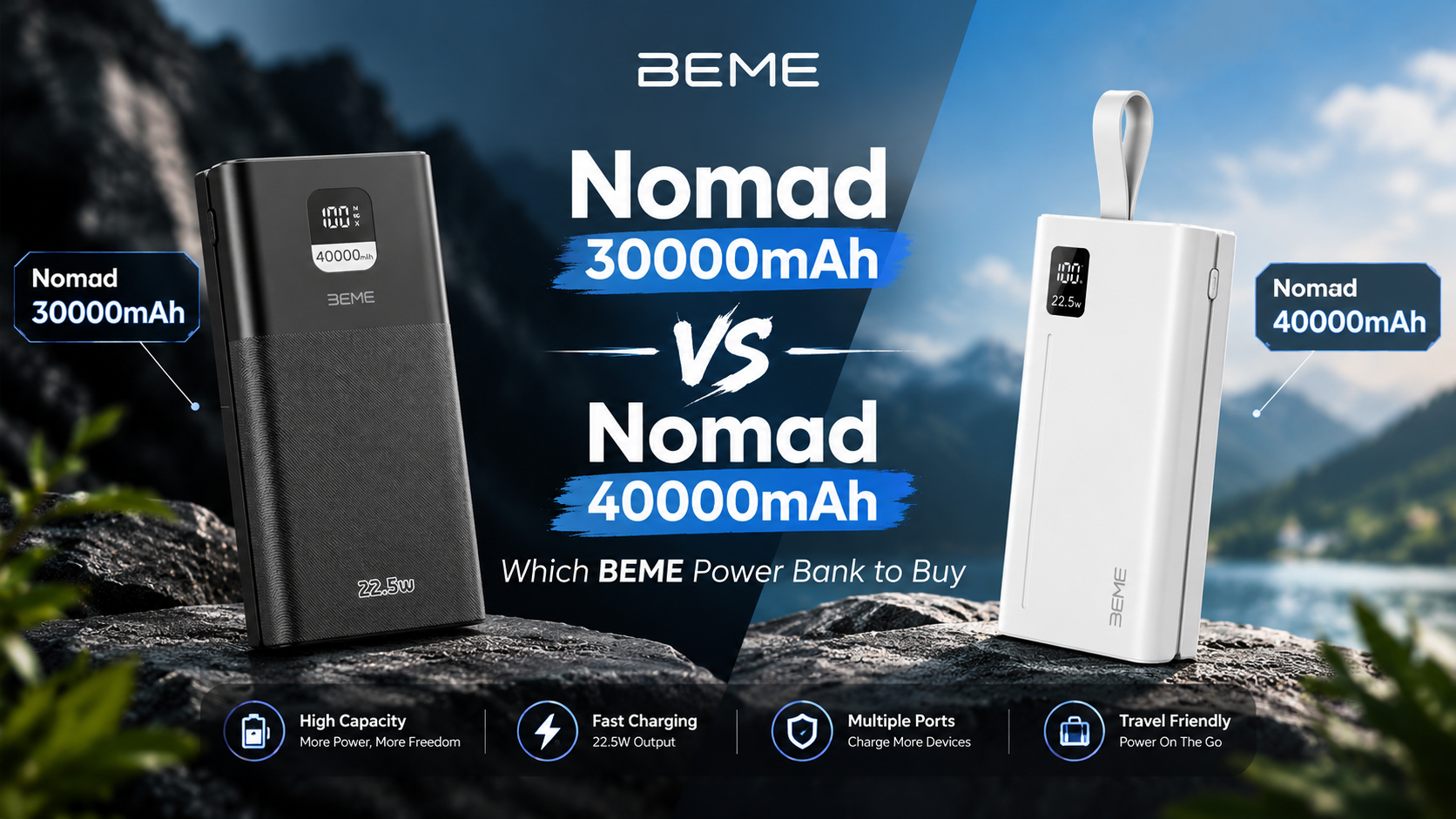 Nomad 30000mAh vs Nomad 40000mAh: Which BEME Power Bank? – Beme Pakistan