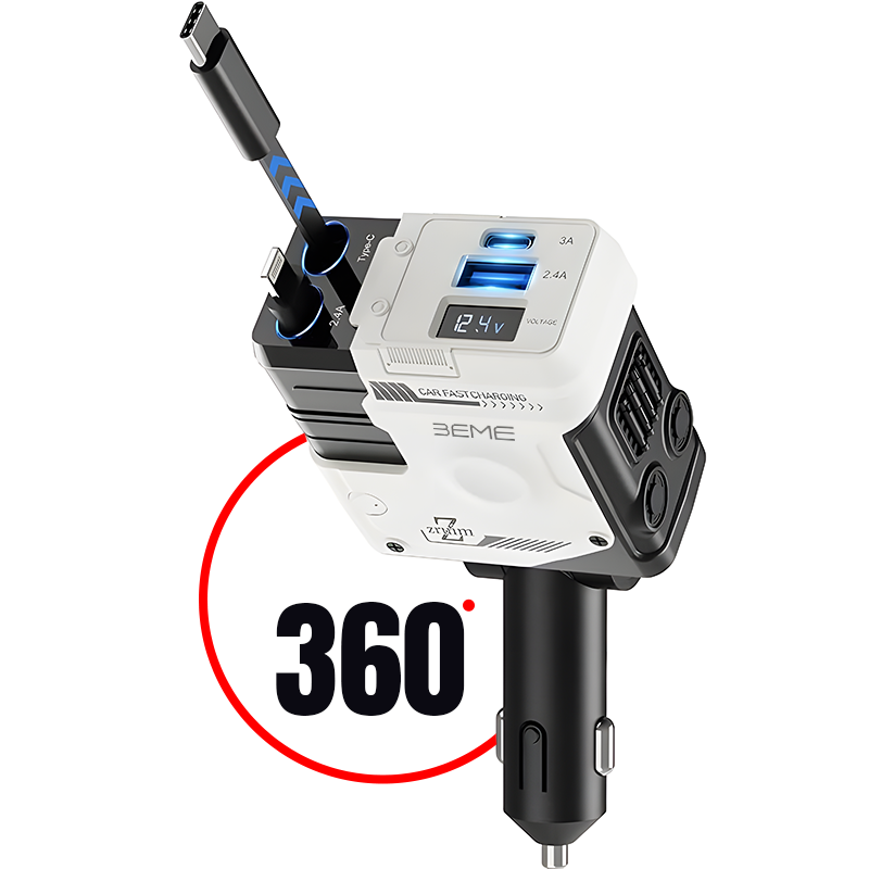 BEME FlashVolt Transformer Car Charger Dual PD 66W With Smart Display