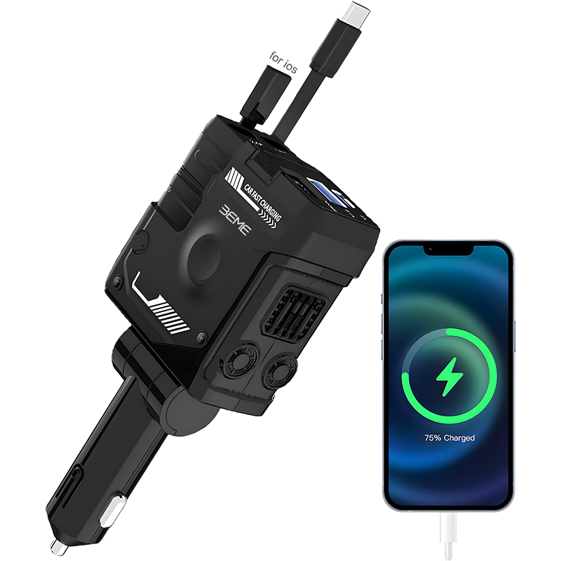 BEME FlashVolt Transformer Car Charger Dual PD 66W With Smart Display