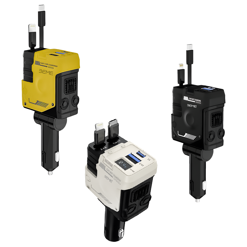 BEME FlashVolt Transformer Car Charger Dual PD 66W With Smart Display